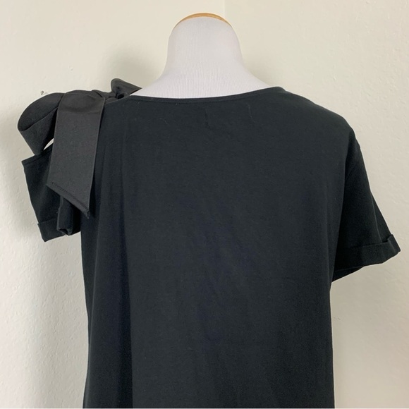Universal Standard for J. Crew Top Asymmetrical Bow T-Shirt Short Sleeve Sz M - Picture 11 of 16